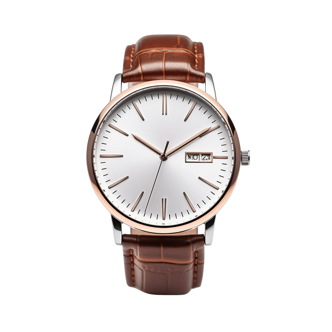 Analog Classic Brown Leather Strap Watch