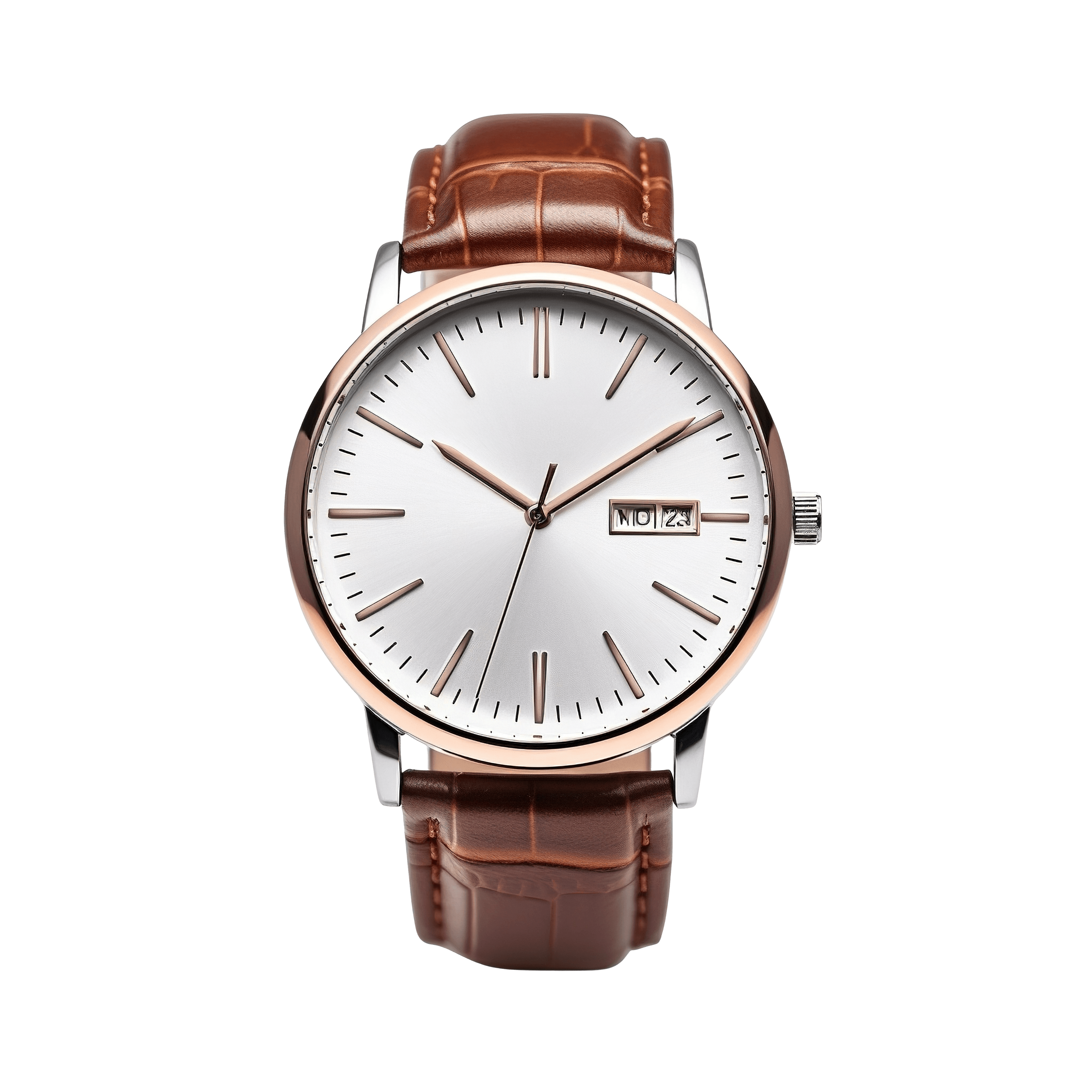 Analog Classic Brown Leather Strap Watch